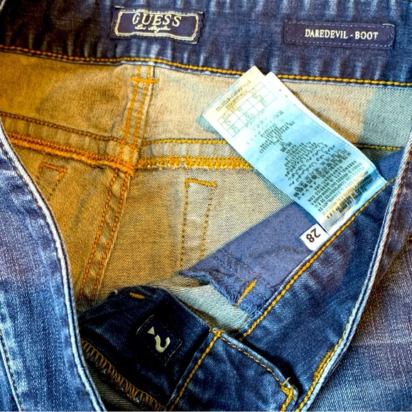 Guess Daredevil Rhinestone Boot Cut Jeans W28 - Picture 7 of 8